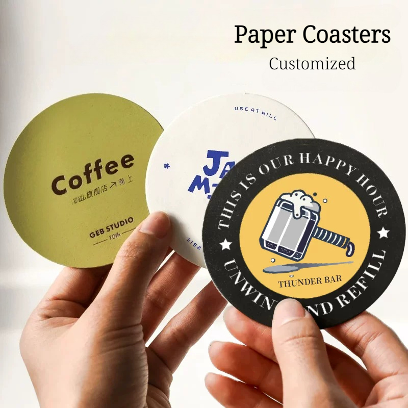 Company Profile Printing - 200PCS Sous-verres en papier personnalisés avec