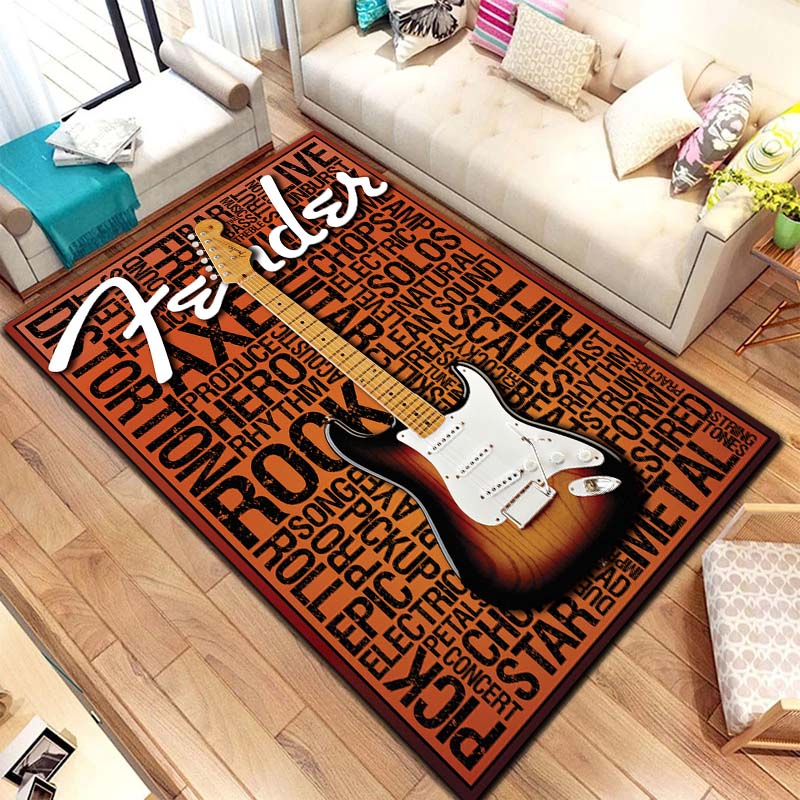 Commercial Printing And Design - Tapis imprimé musique rock vintage, motif