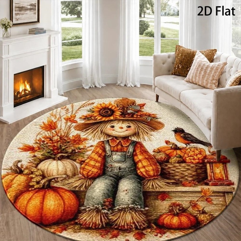 Commercial Printing Services - Tapis rond mignon motif épouvantail pour