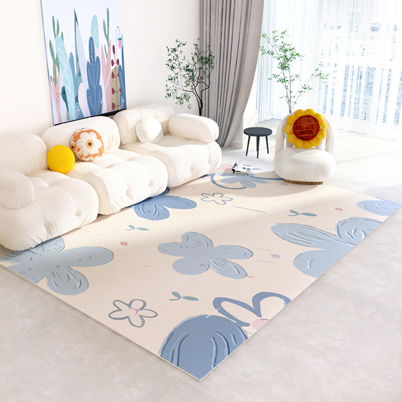 Tapis à imprimé floral bleu, d - Commercial Printing And Design avis et prix
